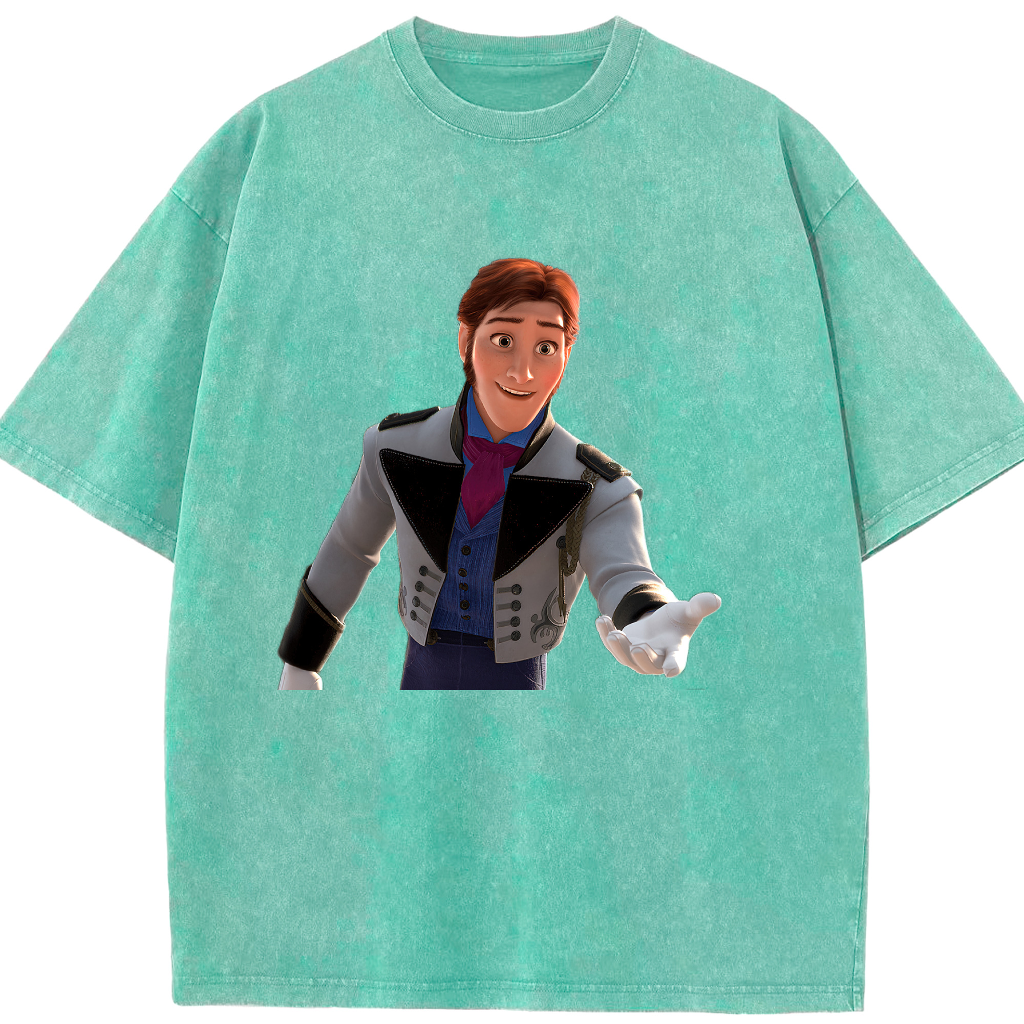 （画像用） アナと雪の女王 アンナ エルサ Frozen Anna Elsa 綿100% ヴィンテージ風 半袖Tシャツ（フロントプリント）